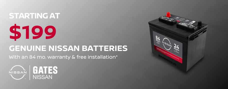 Starting at $199 Genuine Nissan Batteries with 84 month warranty and free installation in Richmond KY.