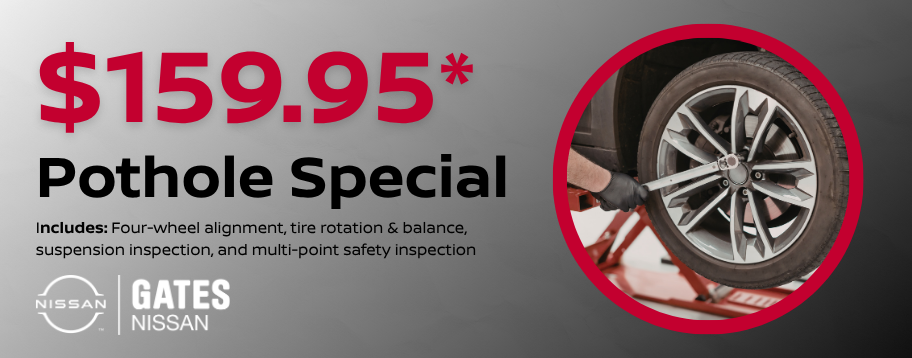 $159.95 Pothole Special including four-wheel alignment, tire rotation and balance, suspension inspection, and multi-point safety inspection in Richmond KY.