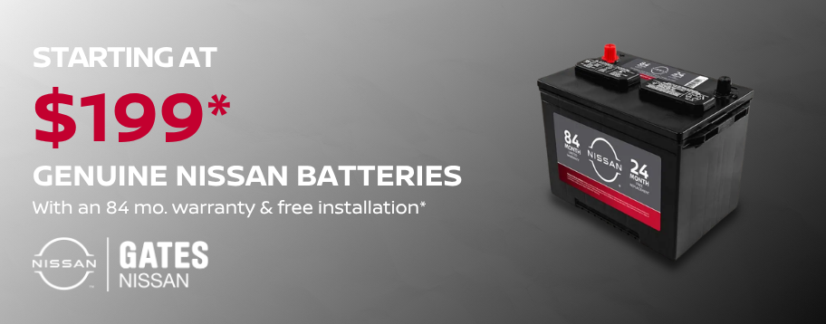 Starting at $199 Genuine Nissan Batteries with 84 month warranty and free installation in Richmond KY.