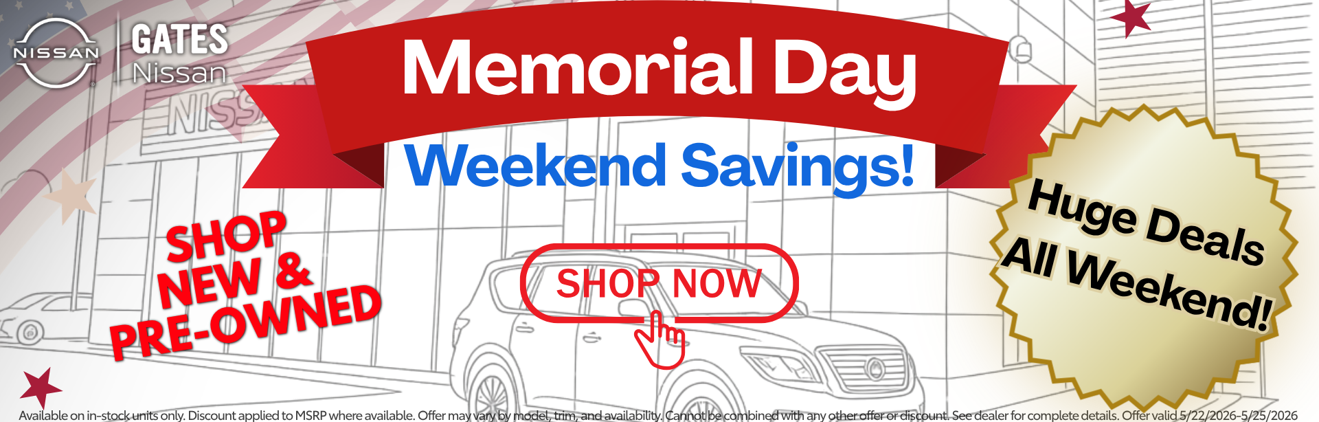 Memorial Day Special Savings at Gates Nissan!